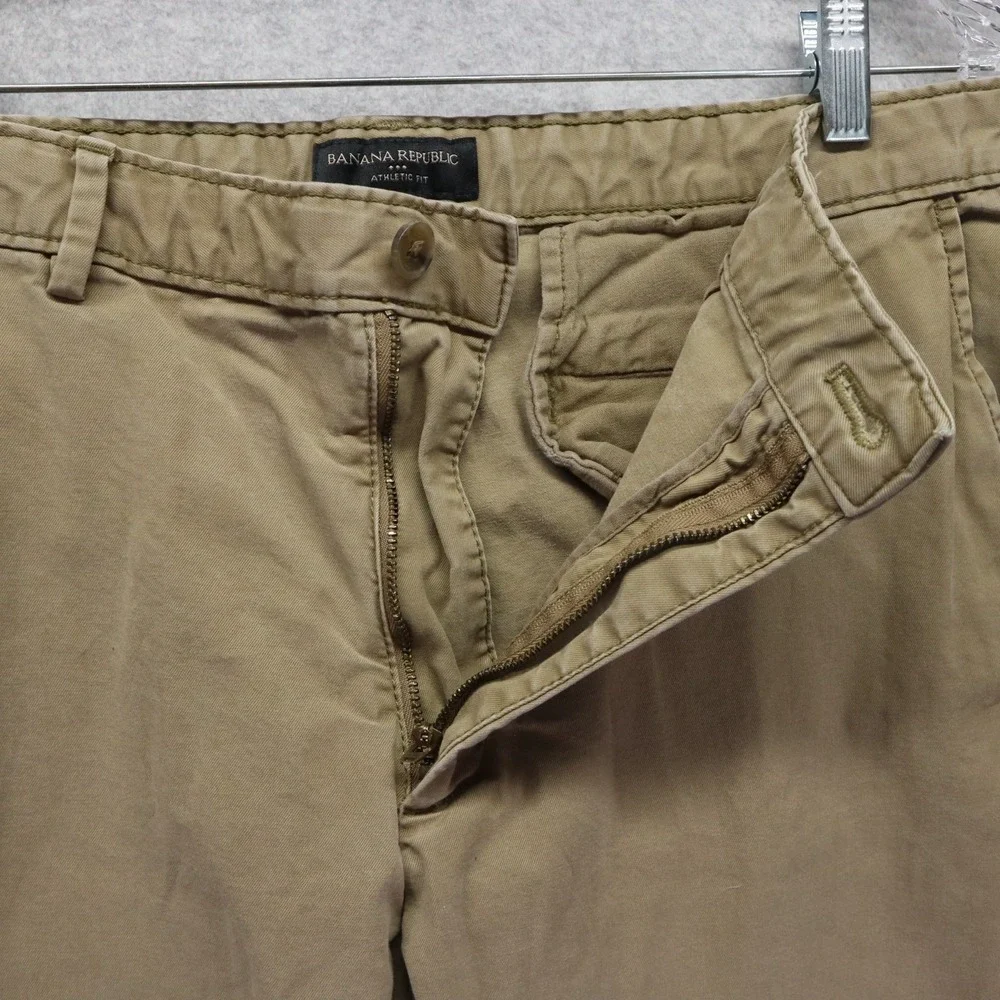 Banana Republic Pants Mens 34x34 Athletic Fit‎ Chino Casual Stretch Tan Khaki